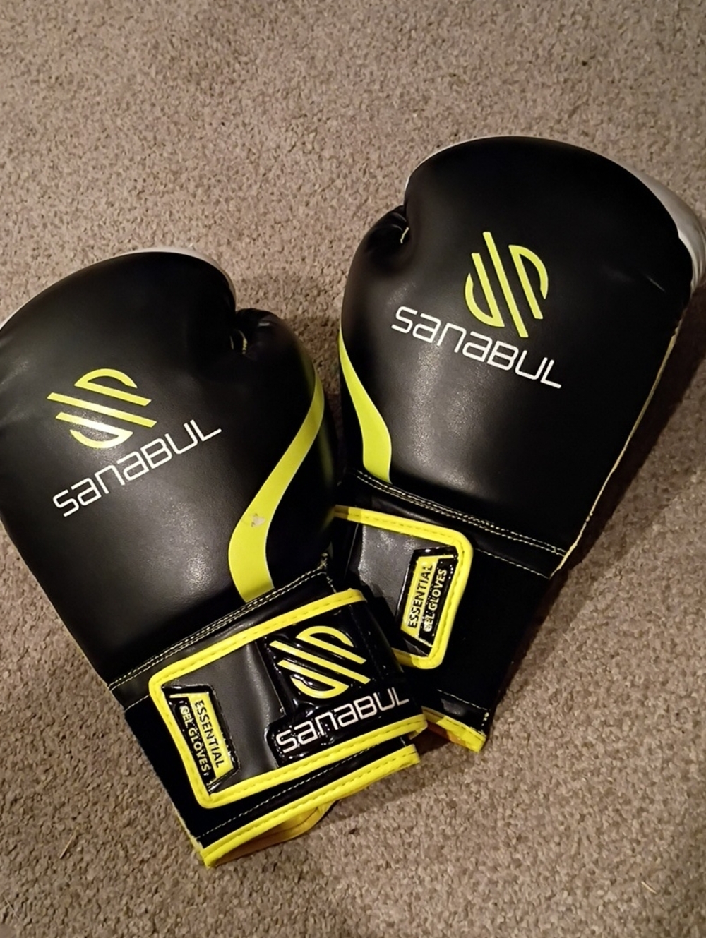 Sanabul Black & Yellow Training Boxing Gloves